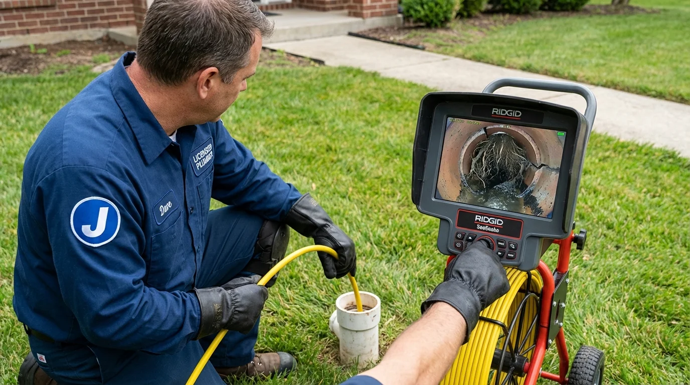 Sewer camera inspection being performed by Johns Plumbing LLC in Tarpon Springs